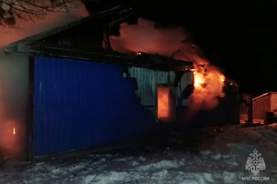 Возгорание случилось ночью Фото: ГУ МЧС России по Амурской области