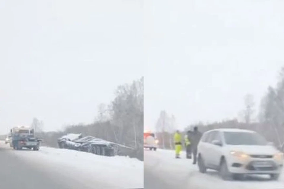 В Новосибирской области на трассе под Чулымом случилось ДТП с фурой.