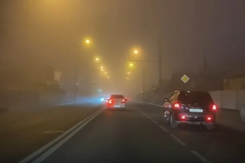 Краснодар утром 25 января накрыл густой туман Фото: кадр из видео