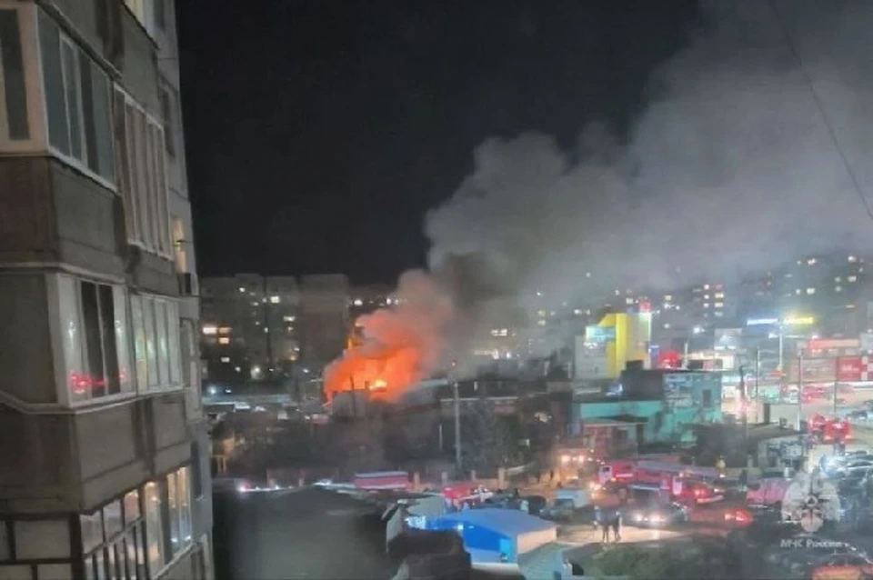 В Луганске горел ресторан «Пегас». Фото: МЧС ЛНР