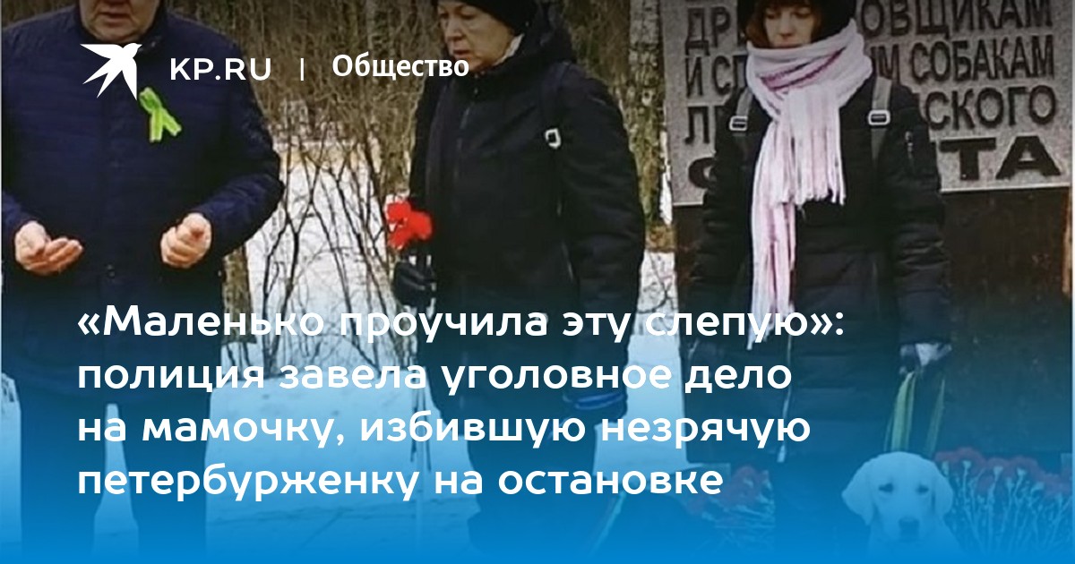 Маленько проучила эту слепую»: полиция завела уголовное дело на мамочку, избившую незрячую петербурженку на остановке - KP.RU
