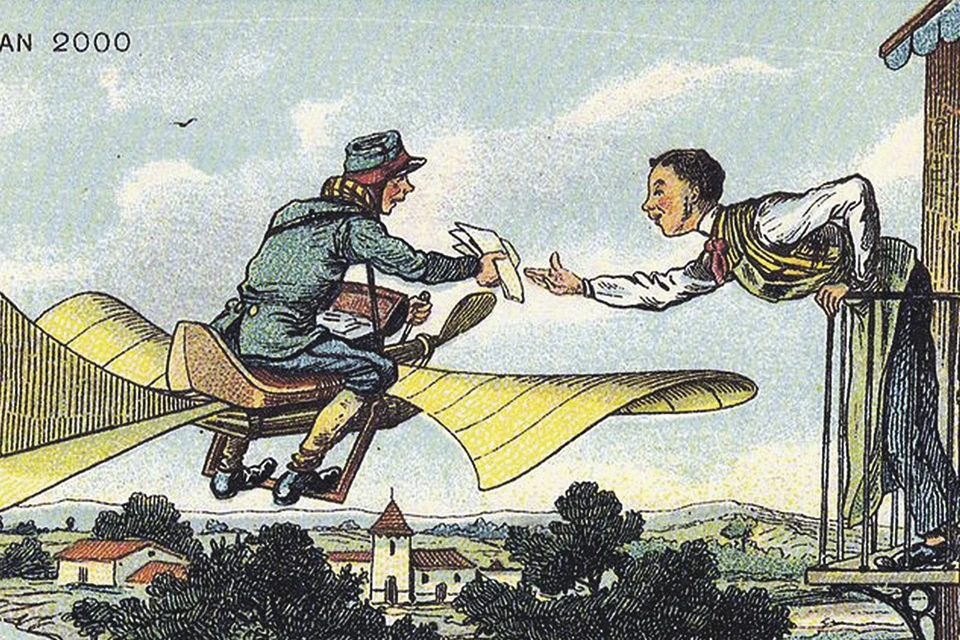 Так французский художник Жан-Марк Коте представлял в 1900 году работу почтальонов в 2000-м. Реальность оказалась еще более удивительной: для доставки электронных писем почтальоны вообще не нужны. Фото: Wikimedia Commons