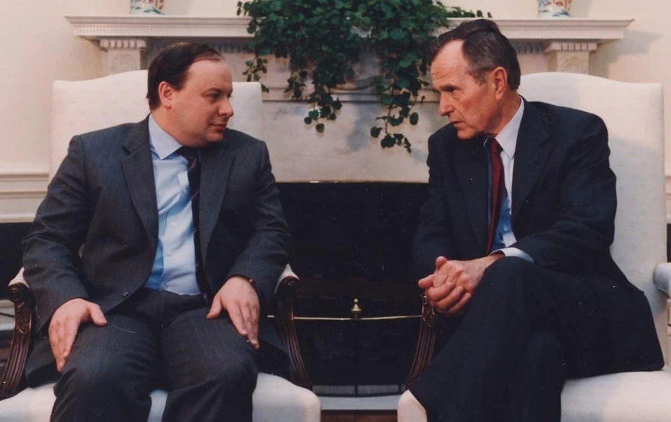 Егор Гайдар и Джордж Буш на переговорах в Вашингтоне, 1992 год. Фото: gaidar.org