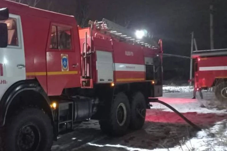 Лада сгорела в полыхающем гараже в селе под Липецком