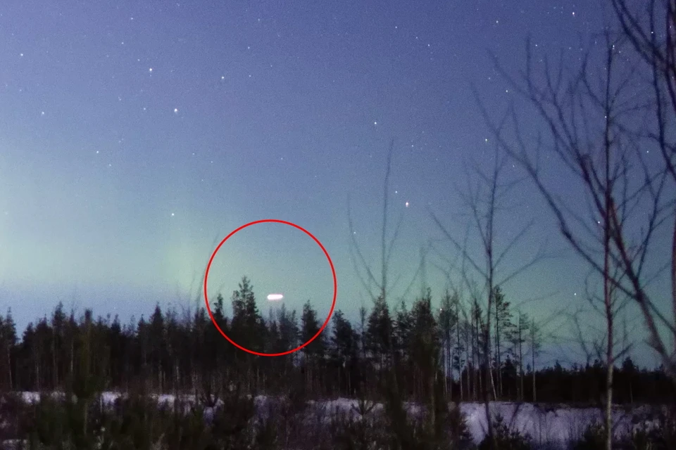 Что известно о НЛО, летавшем 13 февраля над Ленобластью. Фото: t.me/AuroraSaintP (Александр Шадов)