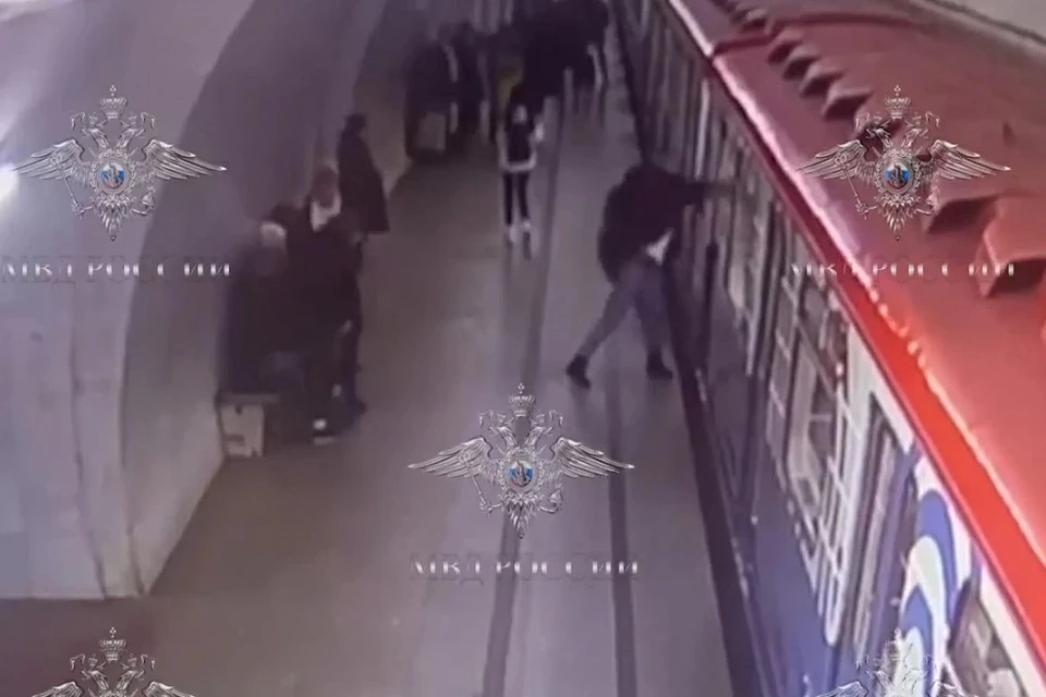 Мужчина несколькими ударами разбил стекло двери электропоезда