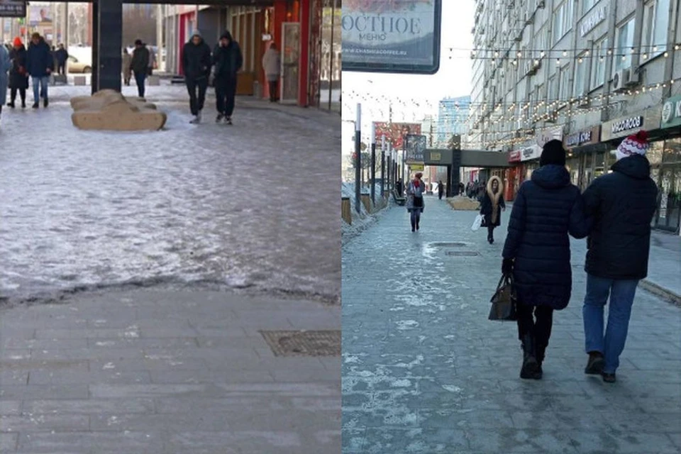 Тротуары на улицах Советской и Вокзальной магистрали очистили от снега и льда. Фото: прокуратура НСО
