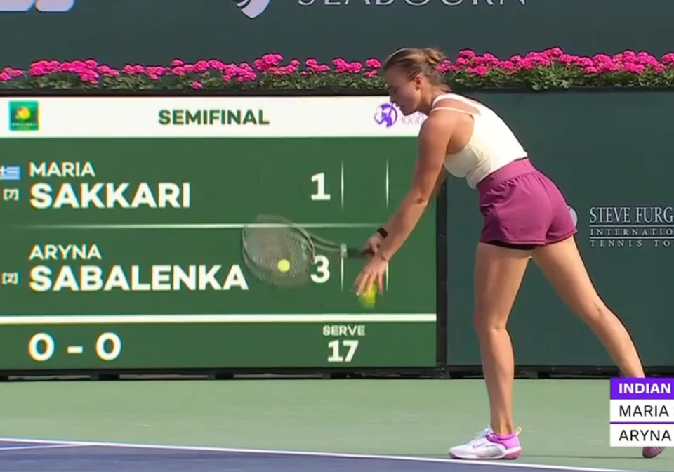 Соболенко вышла в финал турнира в Индиан-Уэллсе. Фото: кадр видео