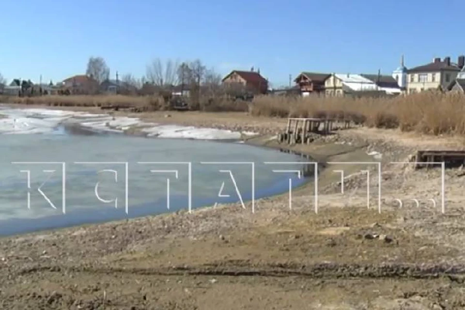 Озеро Тосканка в Нижегородской области обмелело при реконструкции плотины ФОТО: скриншот сюжета программы «Кстати»