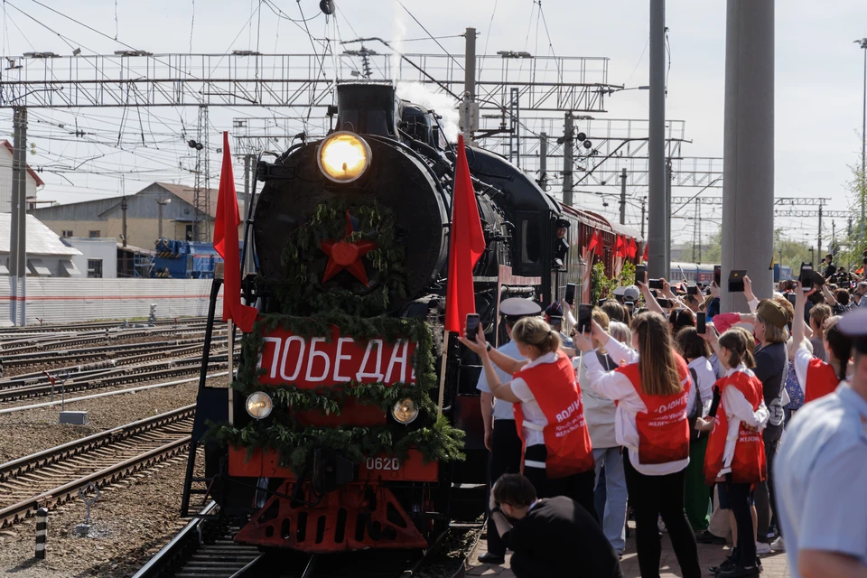 5 мая в Челябинск прибыл Поезд Победы. Фото: пресс-служба ЮУЖД.