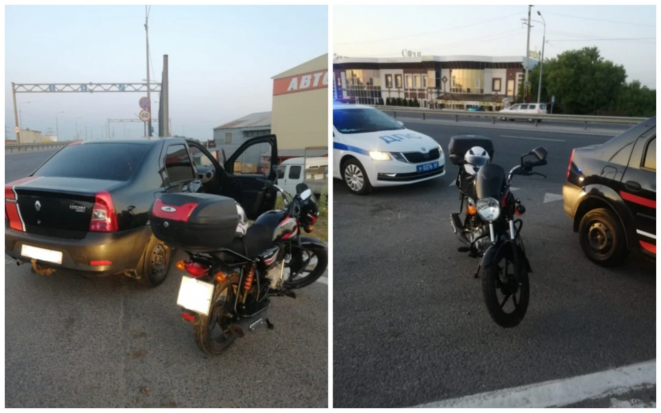 На Окружной дороге Рязани 47-летняя женщина на мотоцикле попала в ДТП. Фото: УМВД по Рязанской области.