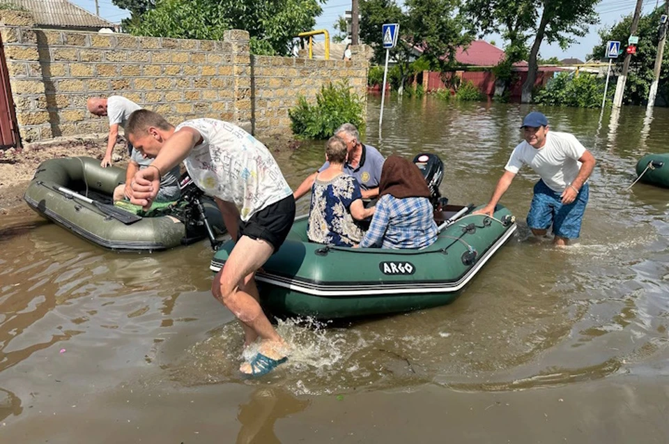 В городе Голая Пристань эвакуирована большая часть жителей Фото: ТГ Евгений Кузьмин