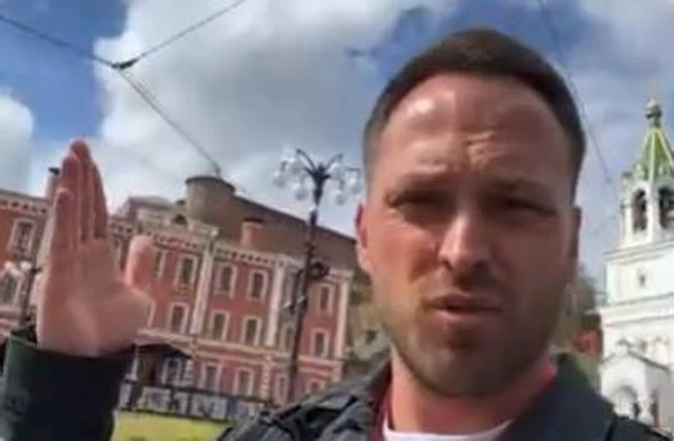 Алексей Столяров в Нижнем Новгороде. Фото: скрин видео-сообщения на личной странице блогера в социальной сети