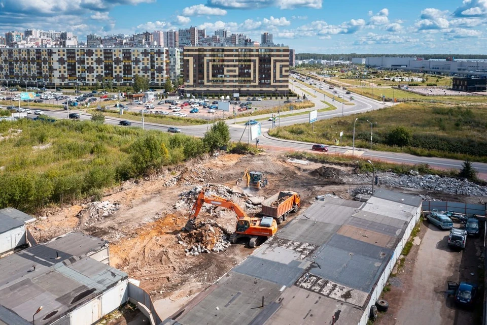 99 гаражей снесли в Кудрово из-за строительства путепровода. Фото: комитет по дорожному хозяйству Ленобласти