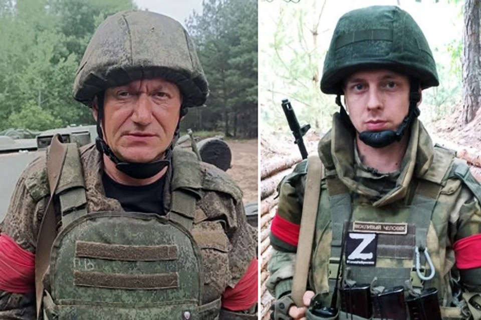 Гвардии капитан Дмитрий Матыцин и гвардии младший сержант Иван Сильченко