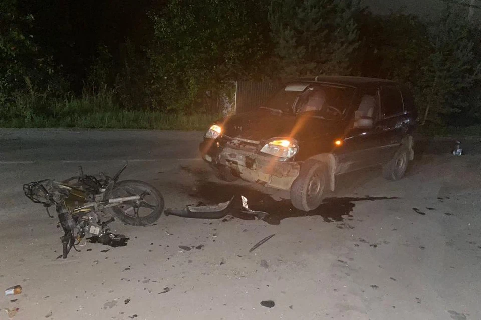 Мотоциклист и 15-летний пассажир пострадали в ДТП с «Нивой» под Липецком