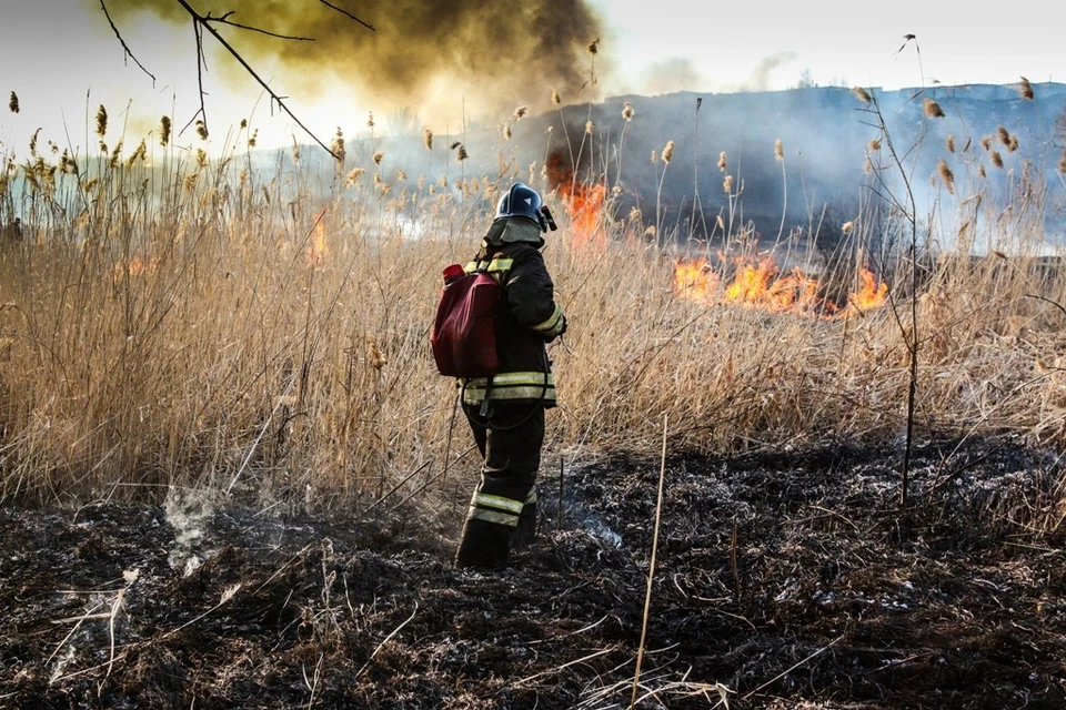 Пожарным удалось остановить огонь, который мог перекинуться на лес