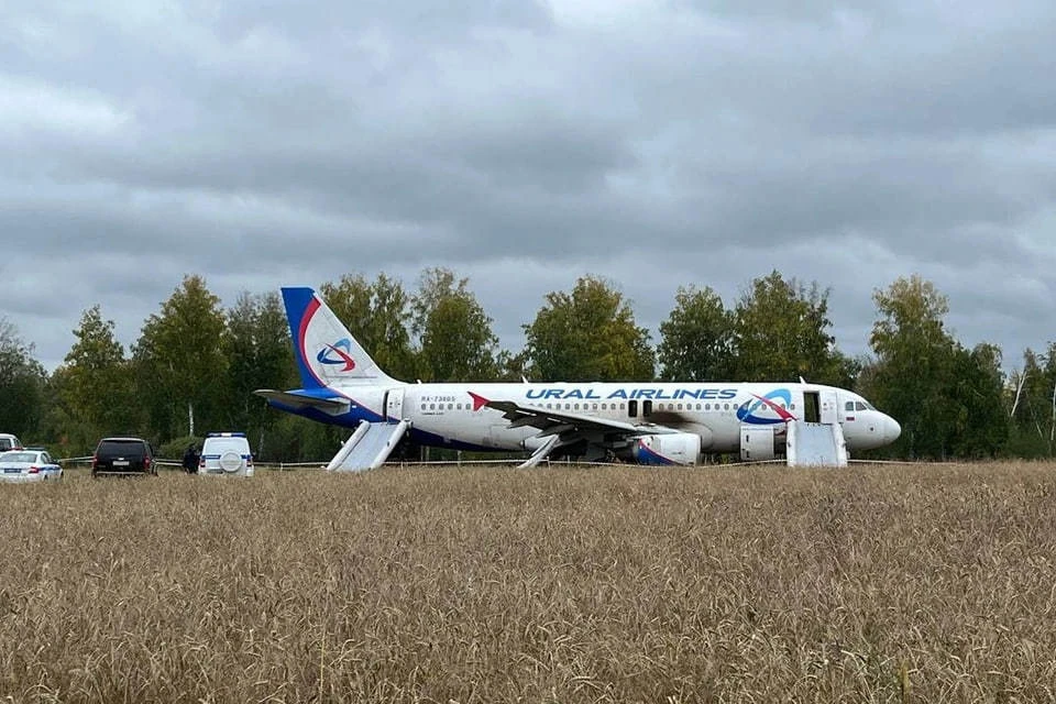 Самолет совершил аварийную посадку в поле под Новосибирском. Фото: Дмитрий БЕЛЬКЕВИЧ.