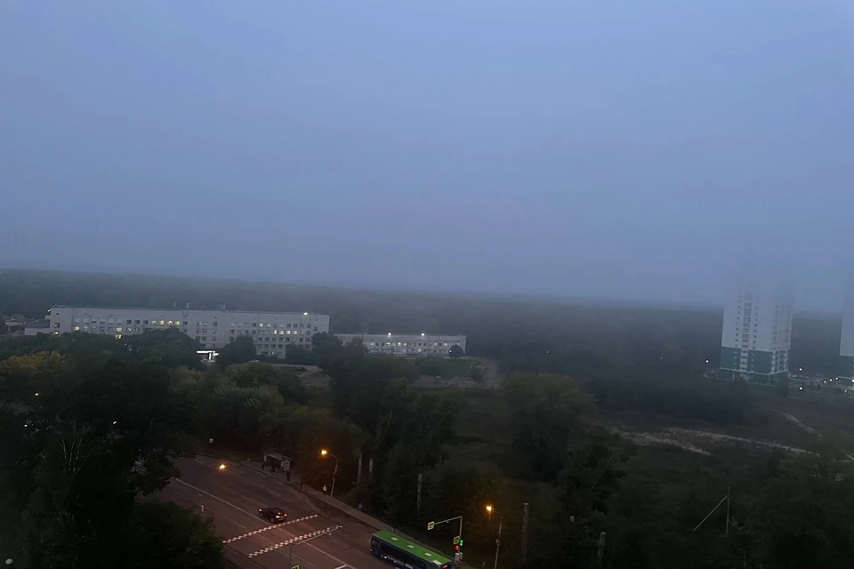 Утром 14 сентября Новосибирск окутал густой туман.