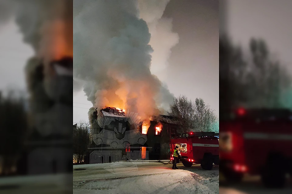 В ночь на 30 октября на Жилстрое в Мурманске случился серьезный пожар. Фото: Мурманск ДТП ЧП / vk.com/murmansk_dtp