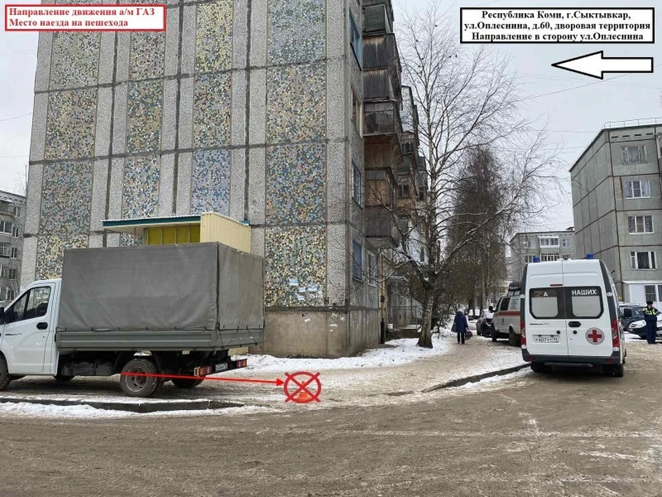 В Сыктывкаре пожилая женщина попала под колеса «ГАЗели», которая двигалась задним ходом Фото: ГИБДД по РК.