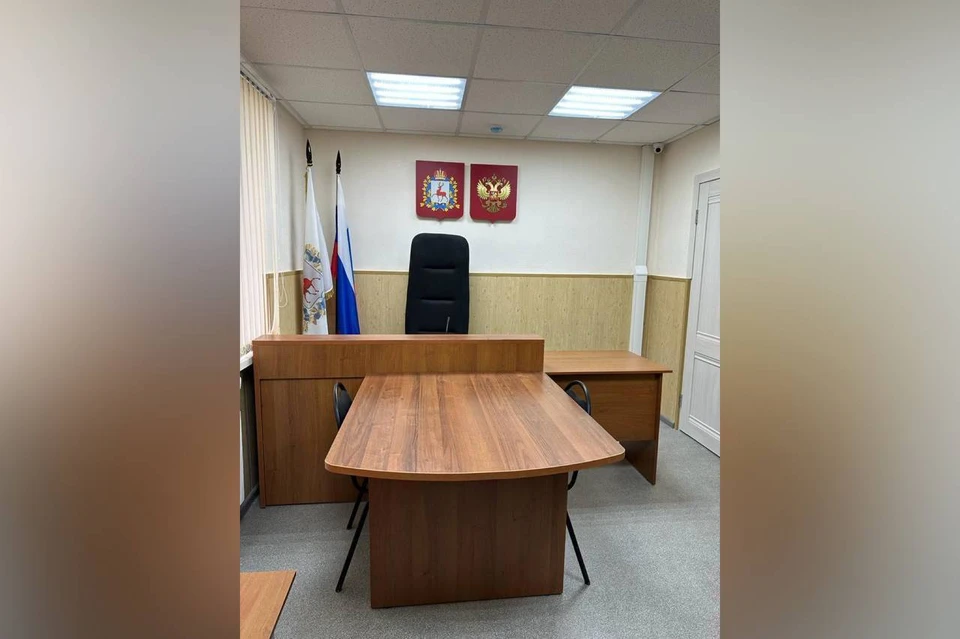Помещение участка мировых судей отремонтировали в Красных Баках. Фото: пресс-служба правительства Нижегородской области.