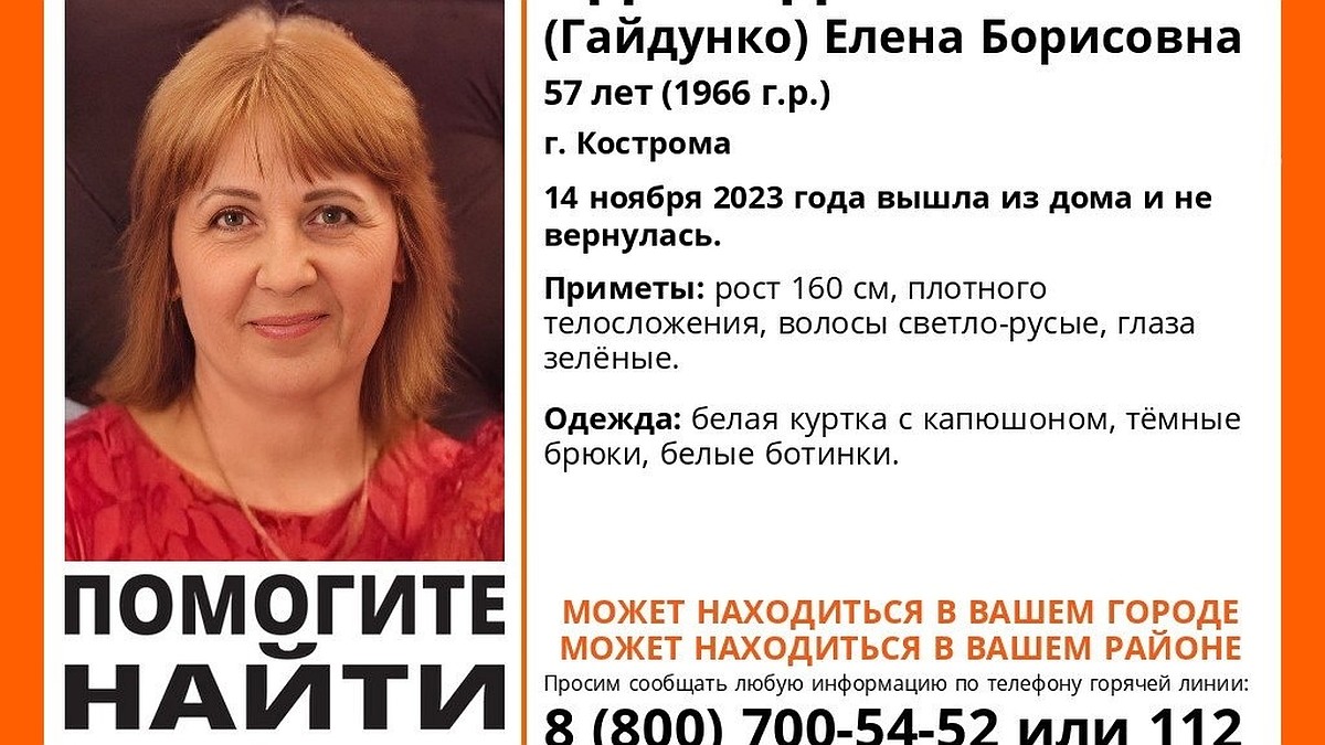 57-летняя женщина в белой куртке и сапожках в тон без следа исчезла в  Костроме - KP.RU