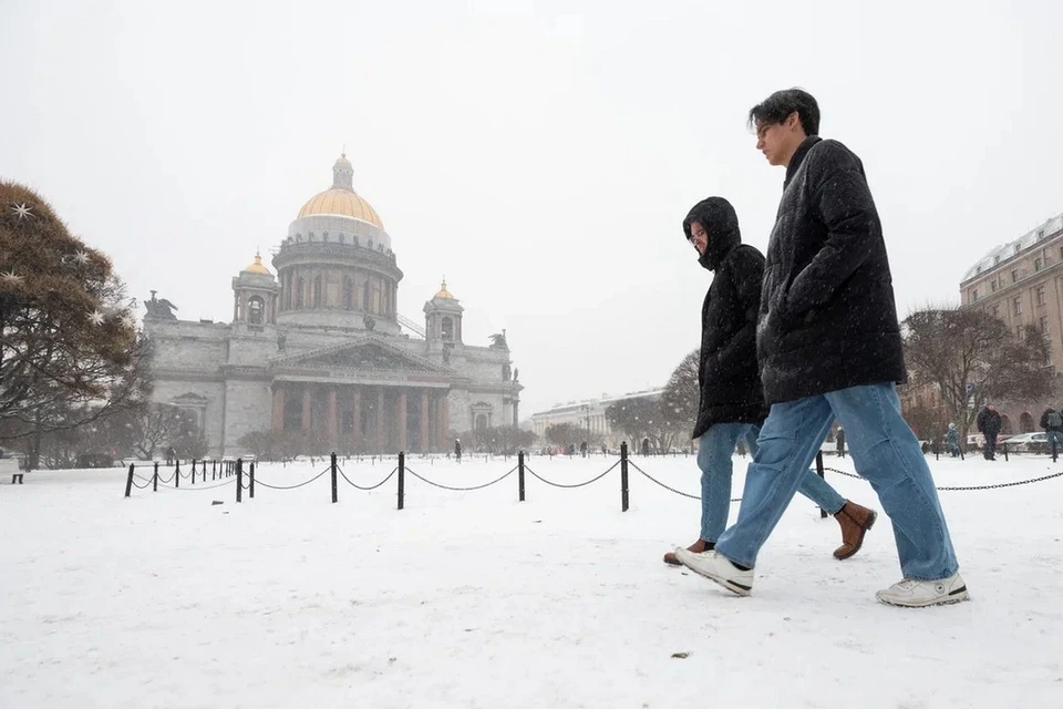 Циклон «Ваня» принесет в Петербург снегопады и потепление.