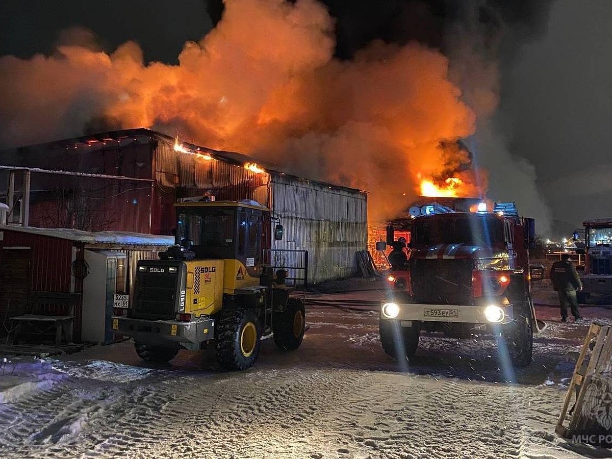 Площадь пожара на рыбной мануфактуре в Мурманске составила 1200 кв.м - KP.RU