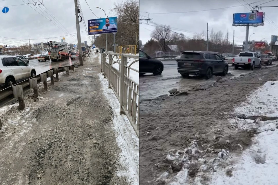 Новосибирцы не могут пройти по городским улицам из-за снега. Фото: предоставлено Екатериной