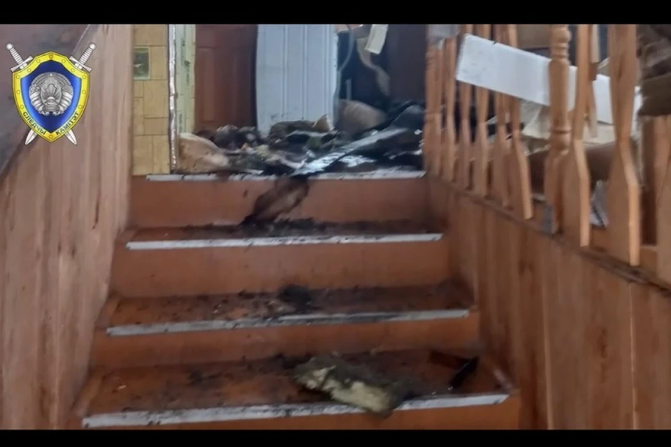 Пожар унес жизни трех человек в Минском районе. Фото: стоп-кадр | видео СК.