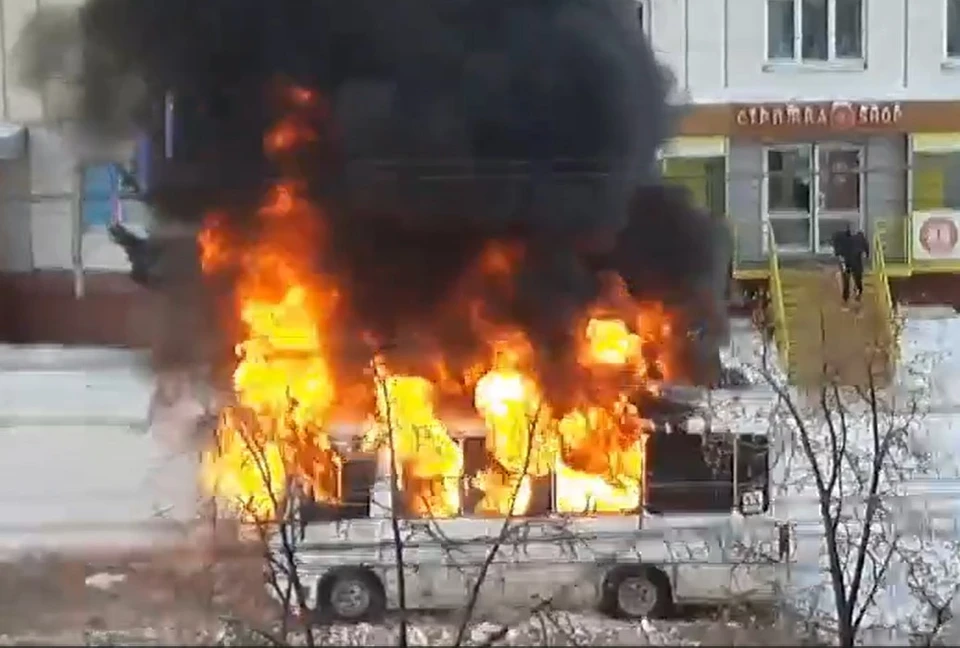 Автобус был не на маршруте. Фото: скрин видео