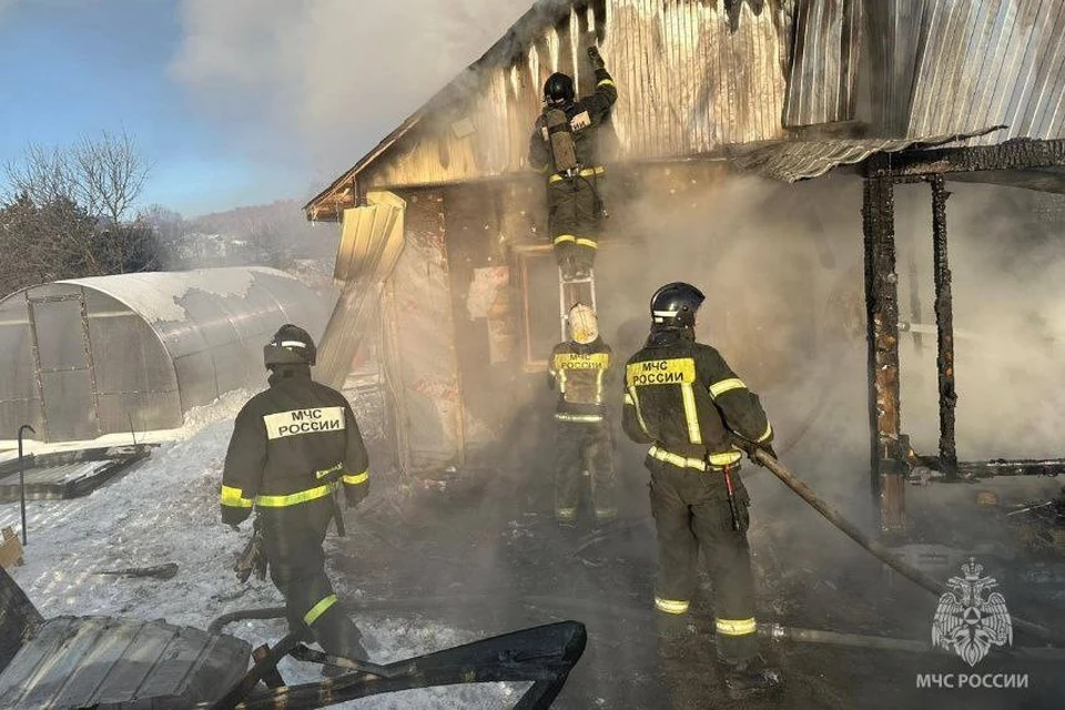 С огнем боролись 12 пожарных.