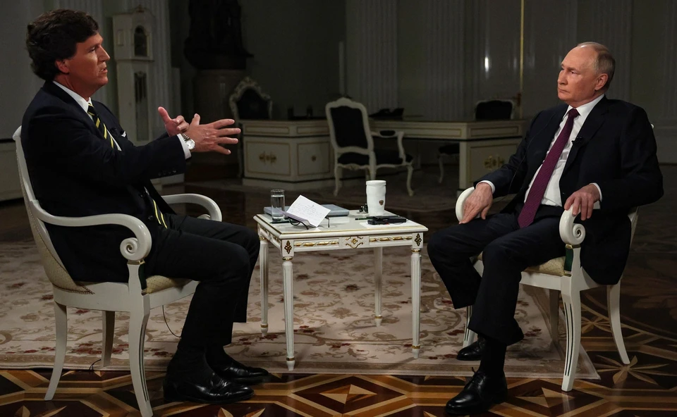 За шесть часов число просмотров интервью Путина Карлсону превысило 50 миллионов. Фото: kremlin.ru
