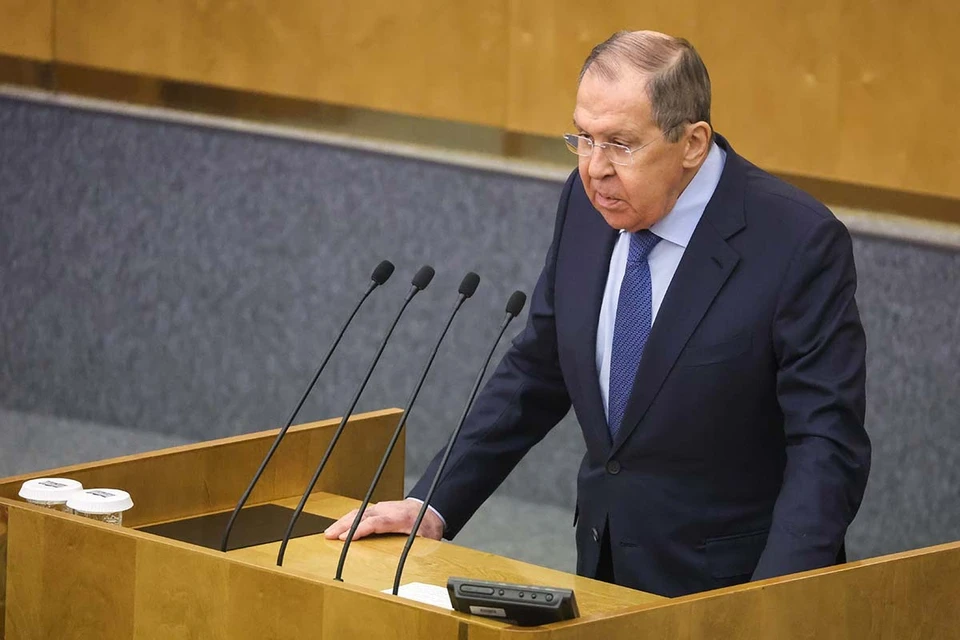 Министр иностранных дел РФ Сергей Лавров выступил в среду, 14 февраля, на заседании Госдумы на «правительственном часе». Фото: Сергей Фадеичев/ТАСС