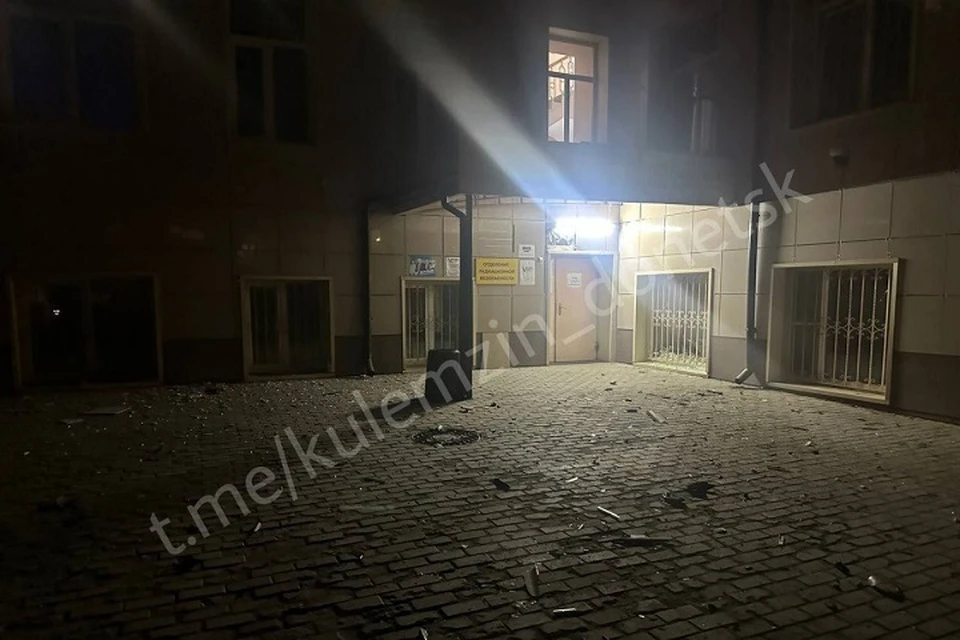 Последствия обстрела больницы имени Калинина в Донецке. Фото: ТГ/Кулемзин