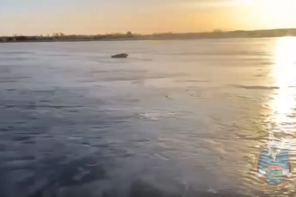 Двое рыбаков провалились под лед реки Волхов. Фото: t.me/bezopasnost47