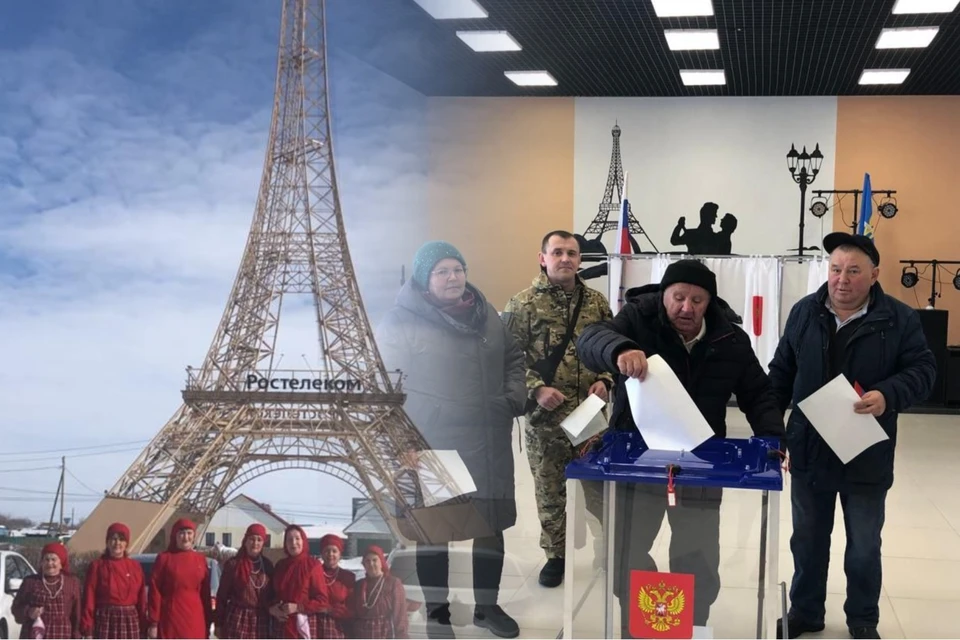 Праздничное настроение парижанам на выборах создает народный коллектив «Чишмелек».