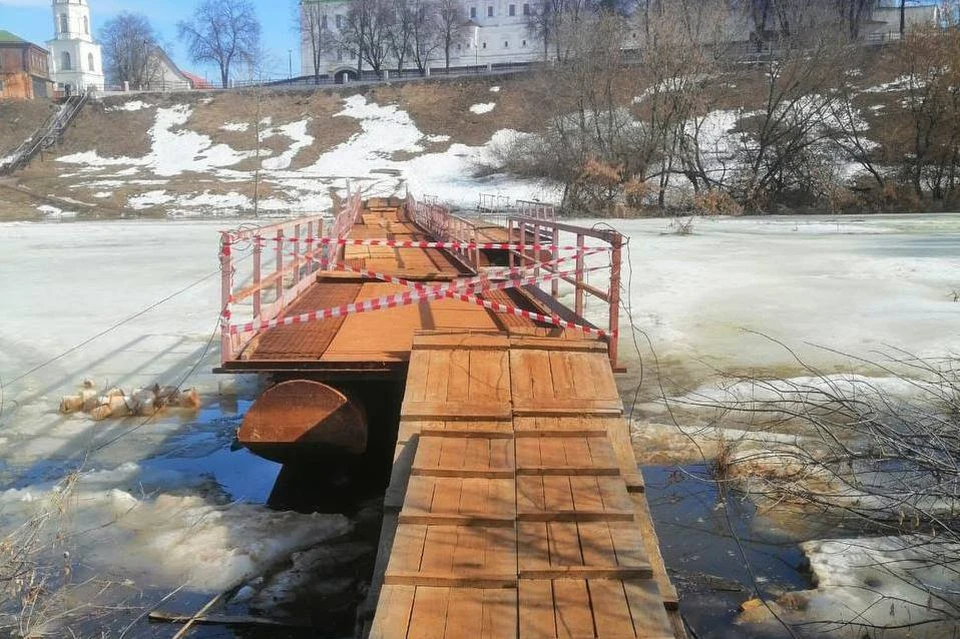 Мост на Остров около Рязанского кремля временно закрыли