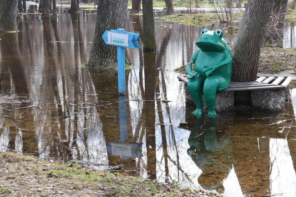 Опубликованы фото затопленного парка 1 Мая в Нижнем Новгороде