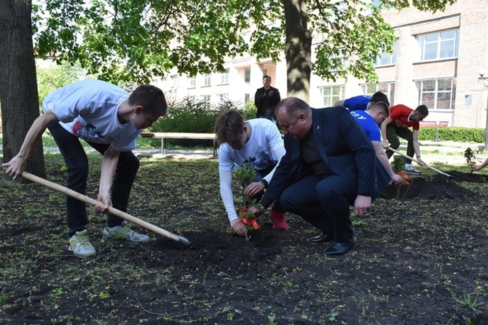 16 апреля на базе ЛГПУ появилась аллея в память о погибших во время СВО сотрудниках и студентах вуза. Фото - ЛГПУ