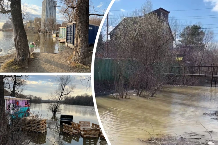 «Можем плавать среди беседок»: в Новосибирске разлилась река Обь и затопила дачи и набережную