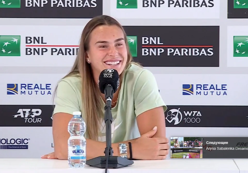 Соболенко наслаждается атмосферой Рима. Фото: кадр видео tennis.com
