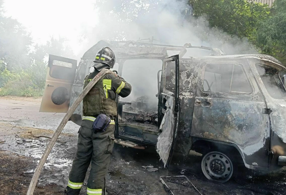 Сгоревшую машину заменят на новую Фото: ТГ-канал Андрея Алексеенко