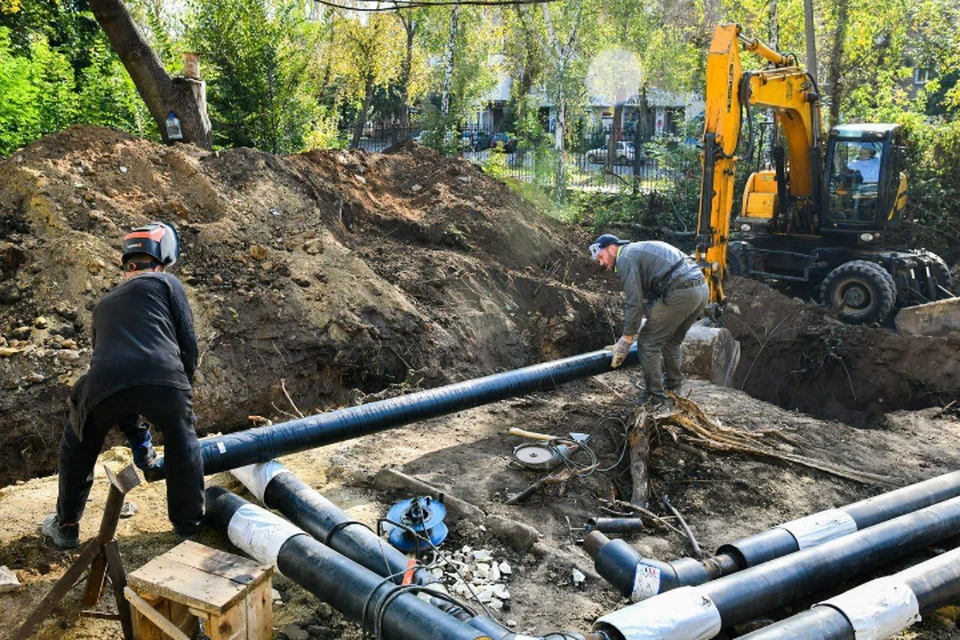 Восстановительные работы в Донецке. Фото: ТГ-канал Дениса Пушилина
