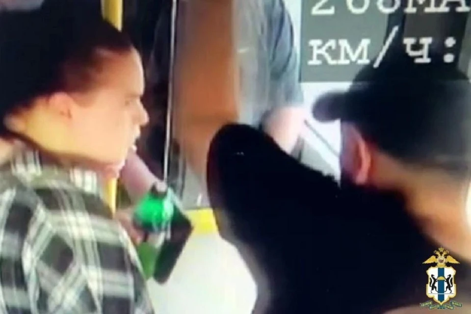 Двое новосибирцев украли сумку у своего попутчика в маршрутке. Фото: кадр из видео ГУ МВД России по Новосибирской области.