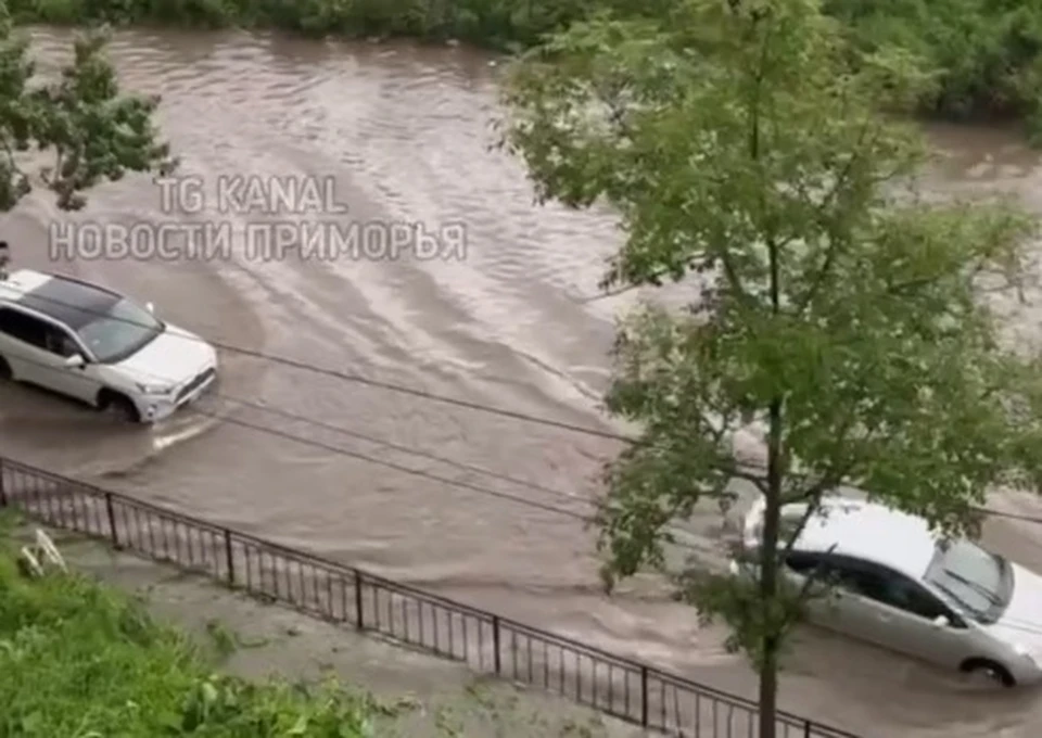 Район улицы Космонавтов стал озером. Фото: Новости Приморья