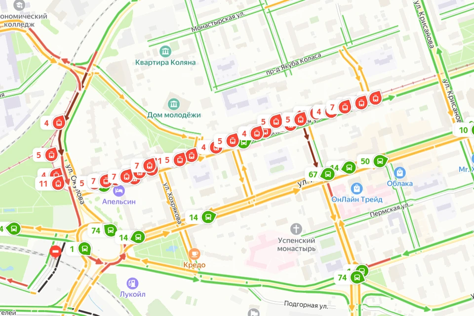 Фрагмент Яндекс Карты в Перми