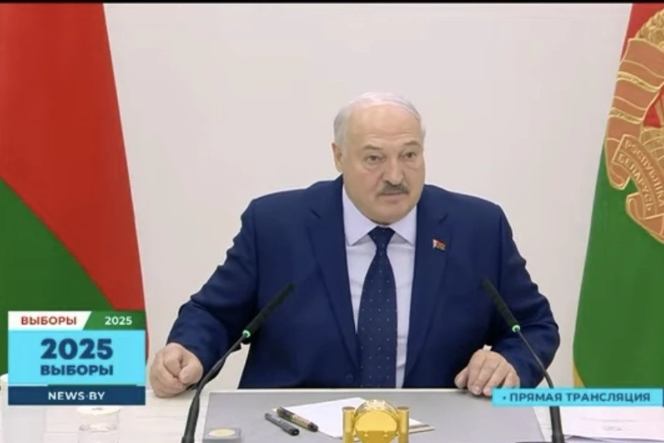 Лукашенко назвал реакцию на признание Западом выборов в Беларуси. Фото: скриншот с прямой трансляции Первого информационного телеканала