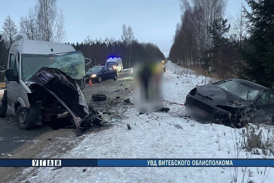 В Полоцком районе произошло ДТП с участием трех автомобилей. Фото: УГАИ УВД Витебского облисполкома.